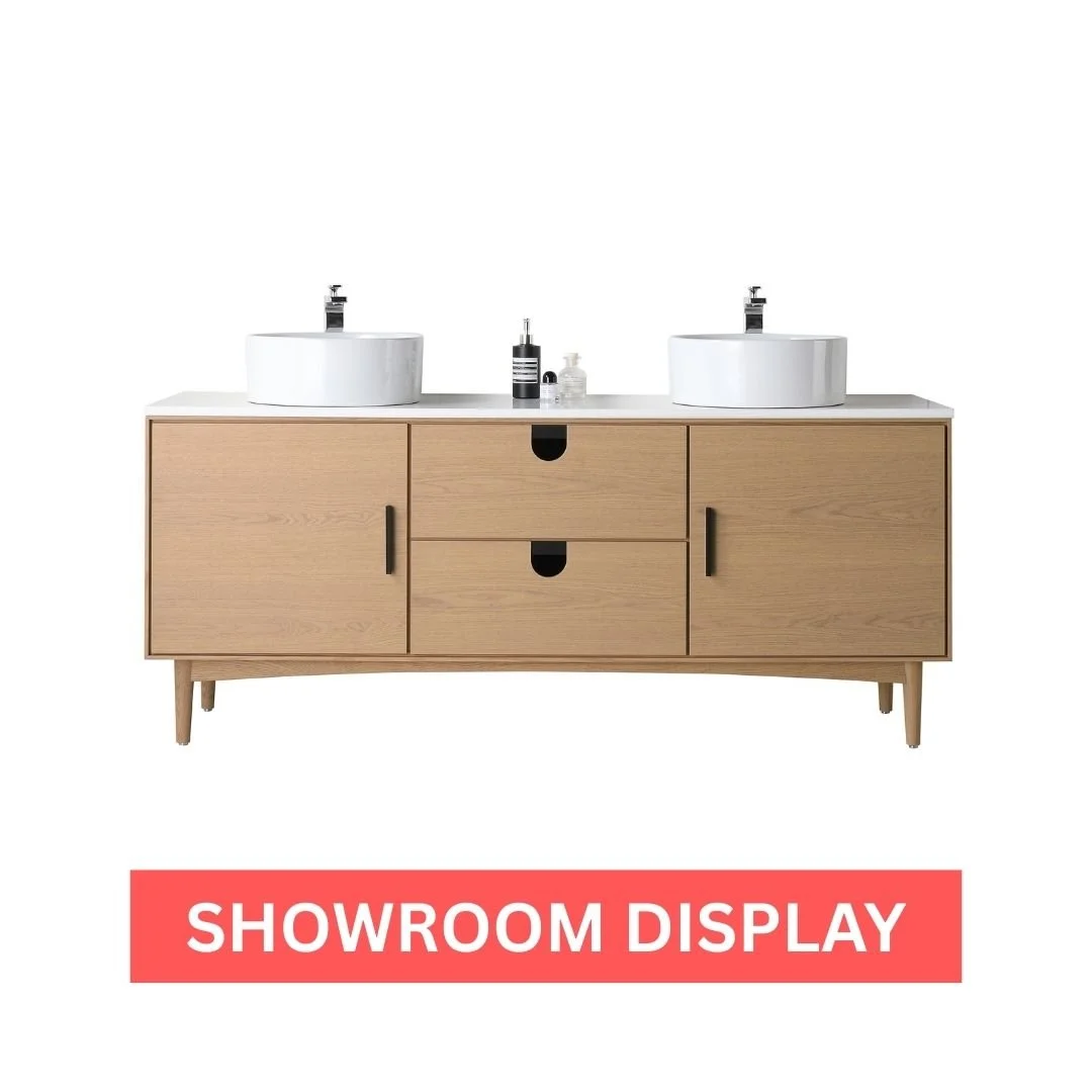 72" Whitewash Oak Freestanding Vanity