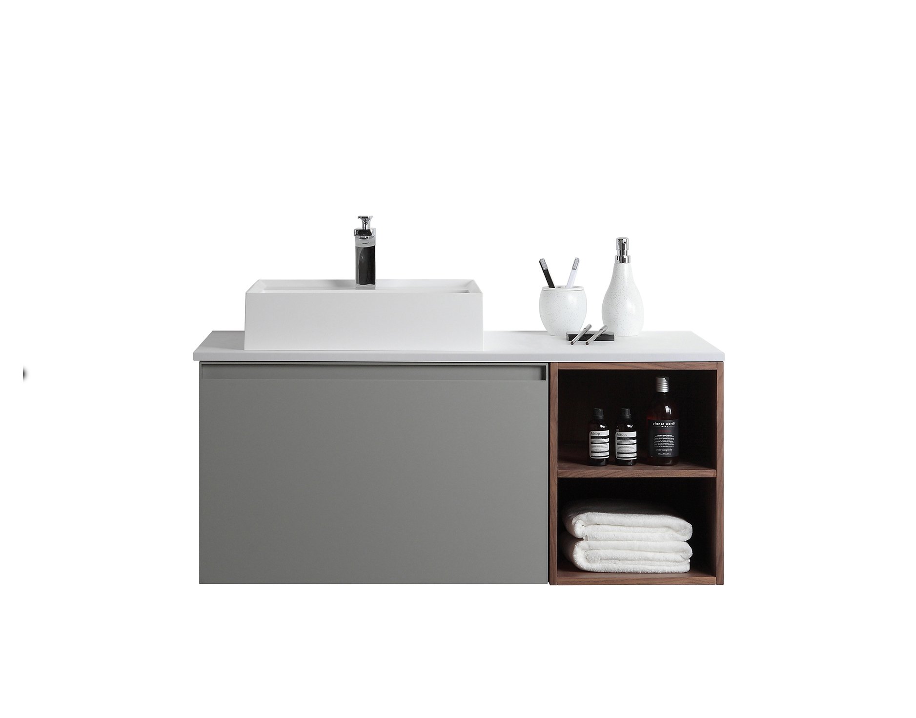 42” Light Gray Wall Mount Vanity
