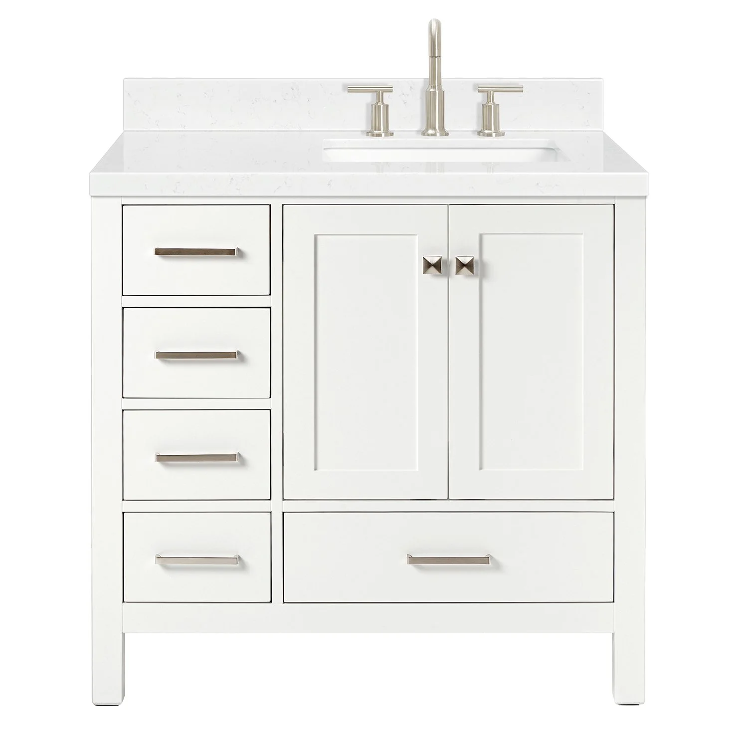 36" White Freestanding Vanity