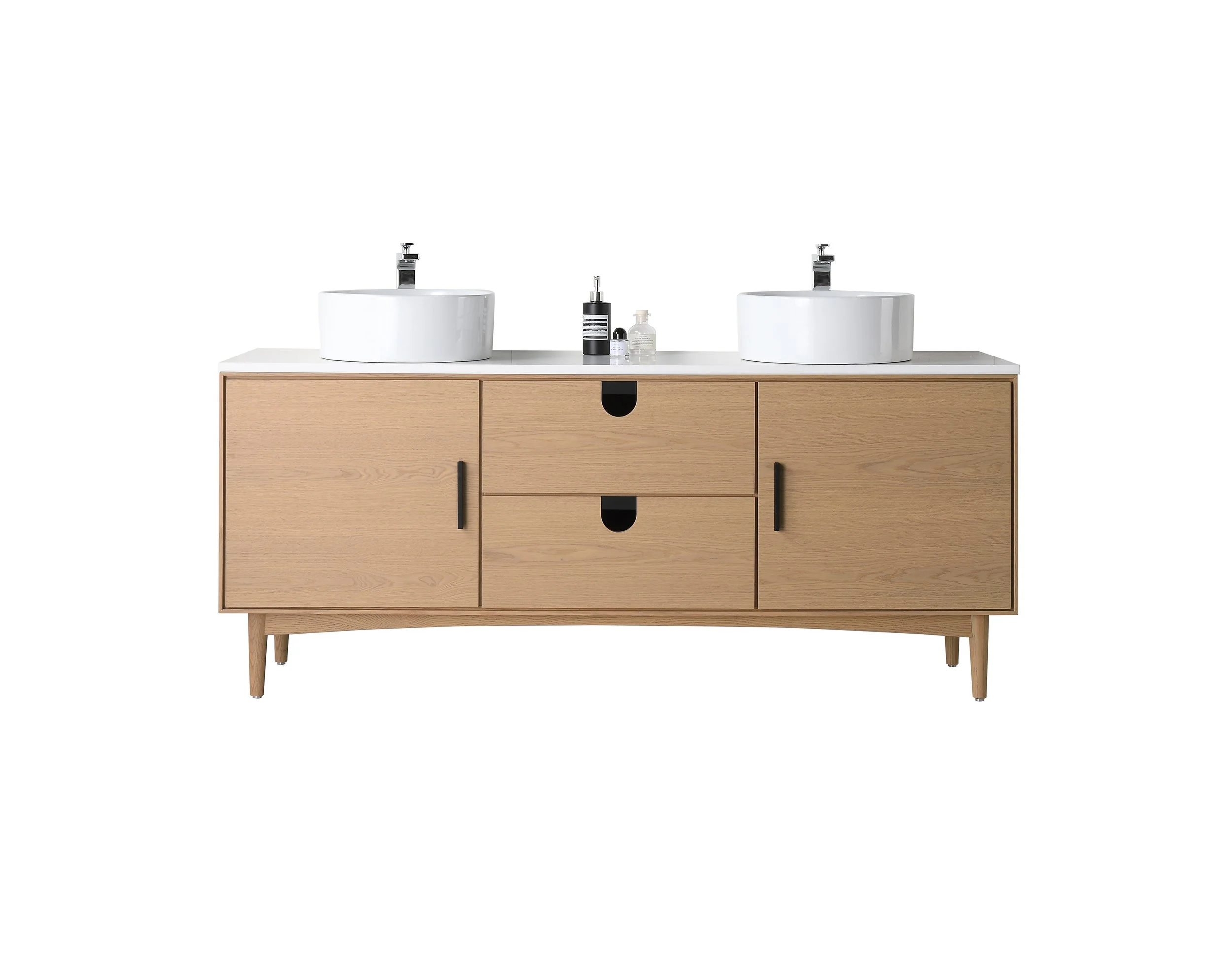 72" Whitewash Oak Freestanding Vanity