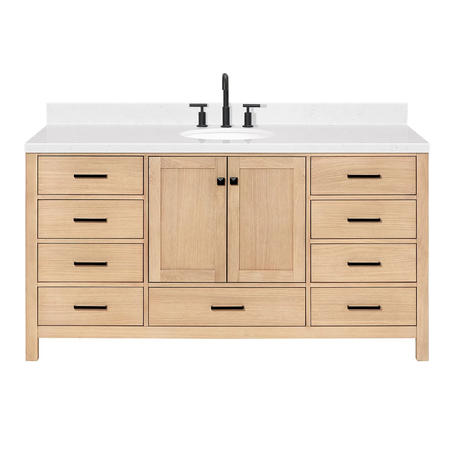 66" Oak Freestanding Single Sink Vanity