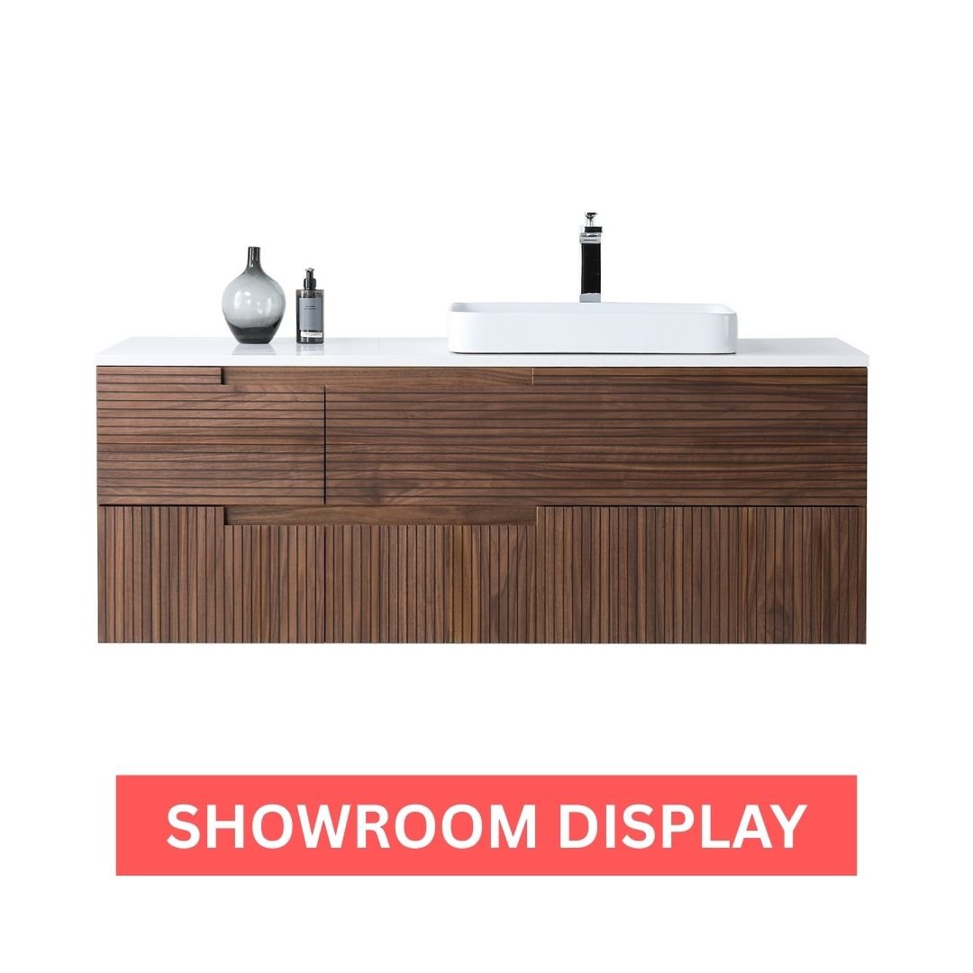 60” Walnut Wall Mount Vanity
