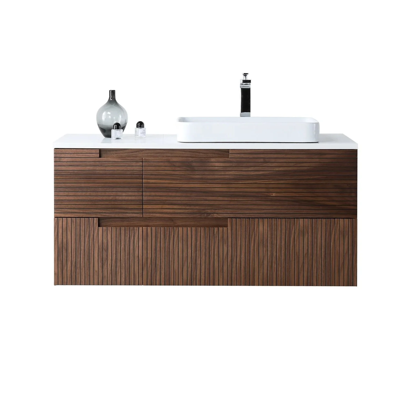 48” Walnut Wall Mount Vanity