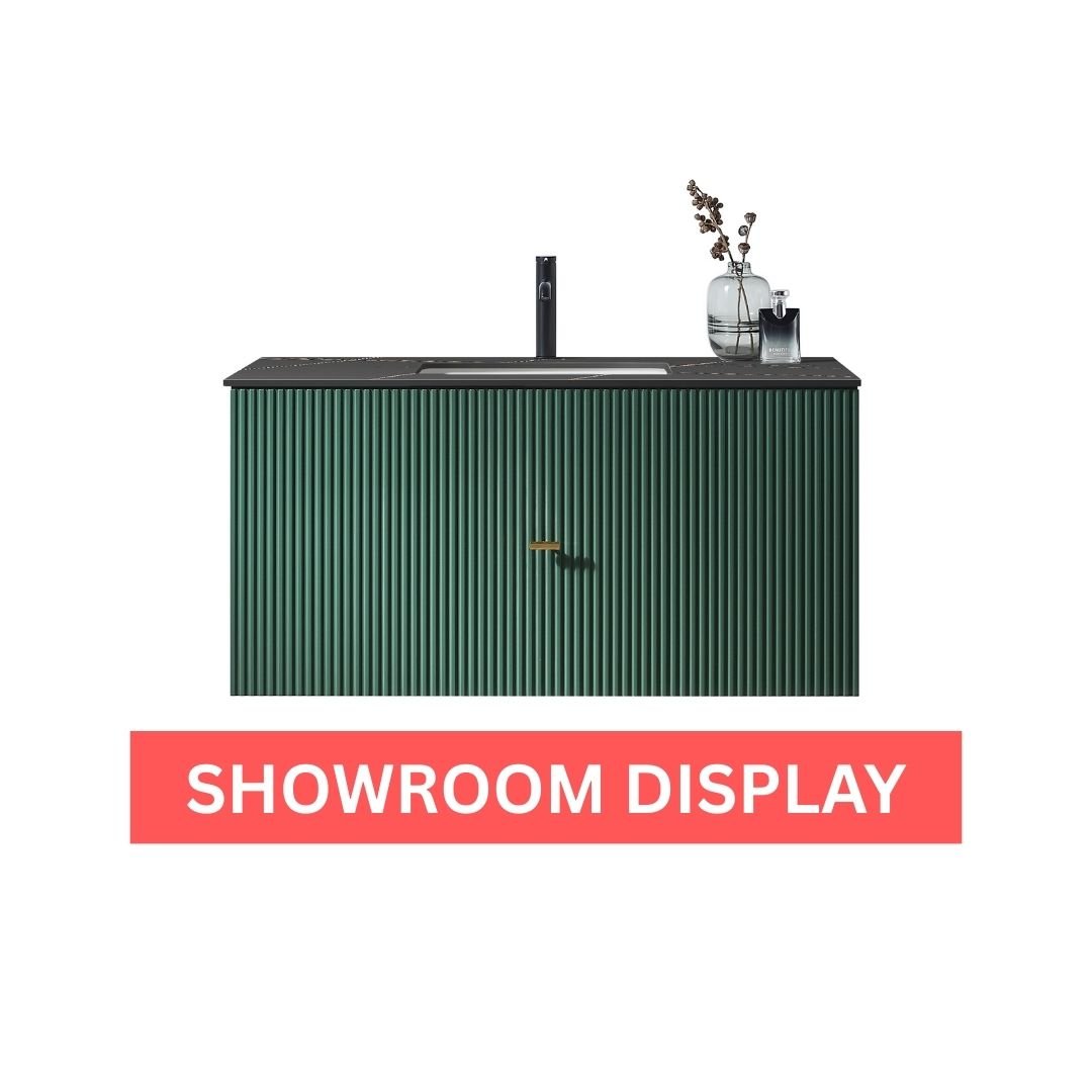 42” Forest Green Wall Mount White Countertop Vanity