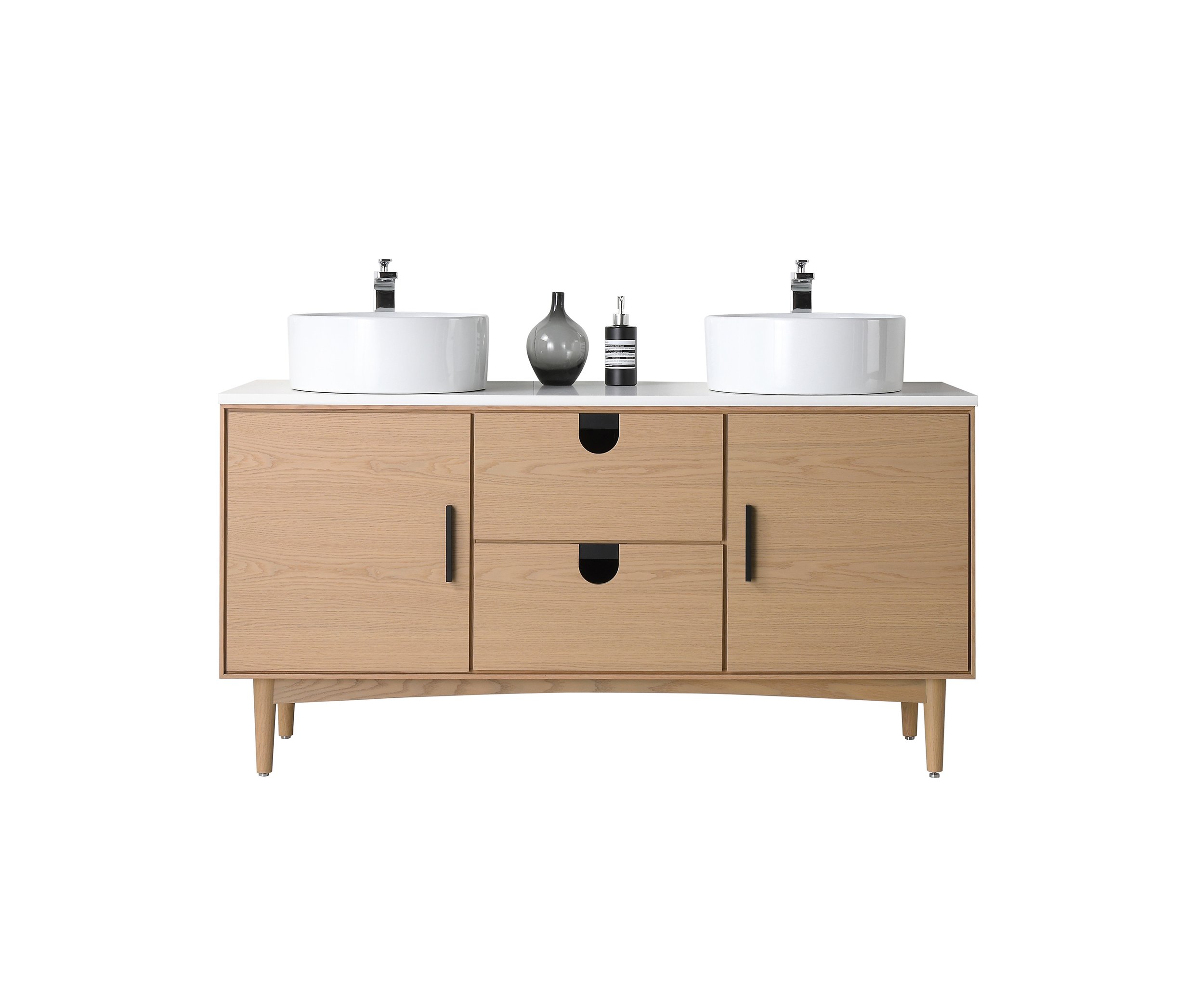 60" Whitewash Oak Freestanding Vanity