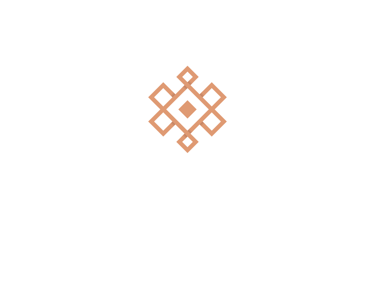 A black background with a geometric pattern in rose gold at the center.