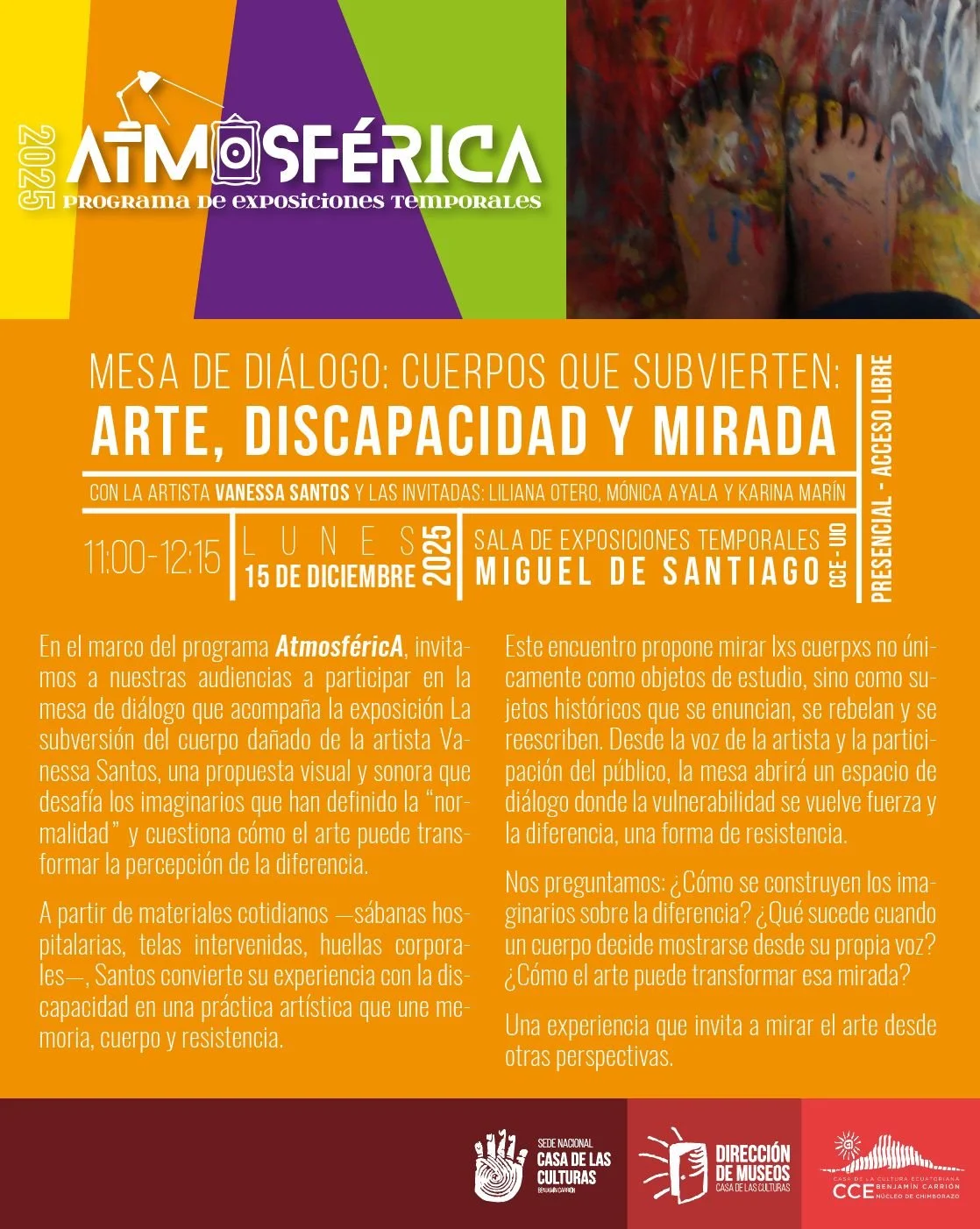 MESA DE DIÁLOGO: CUERPOS QUE SUBVIERTEN: ARTE, DISCAPACIDAD Y MIRADA