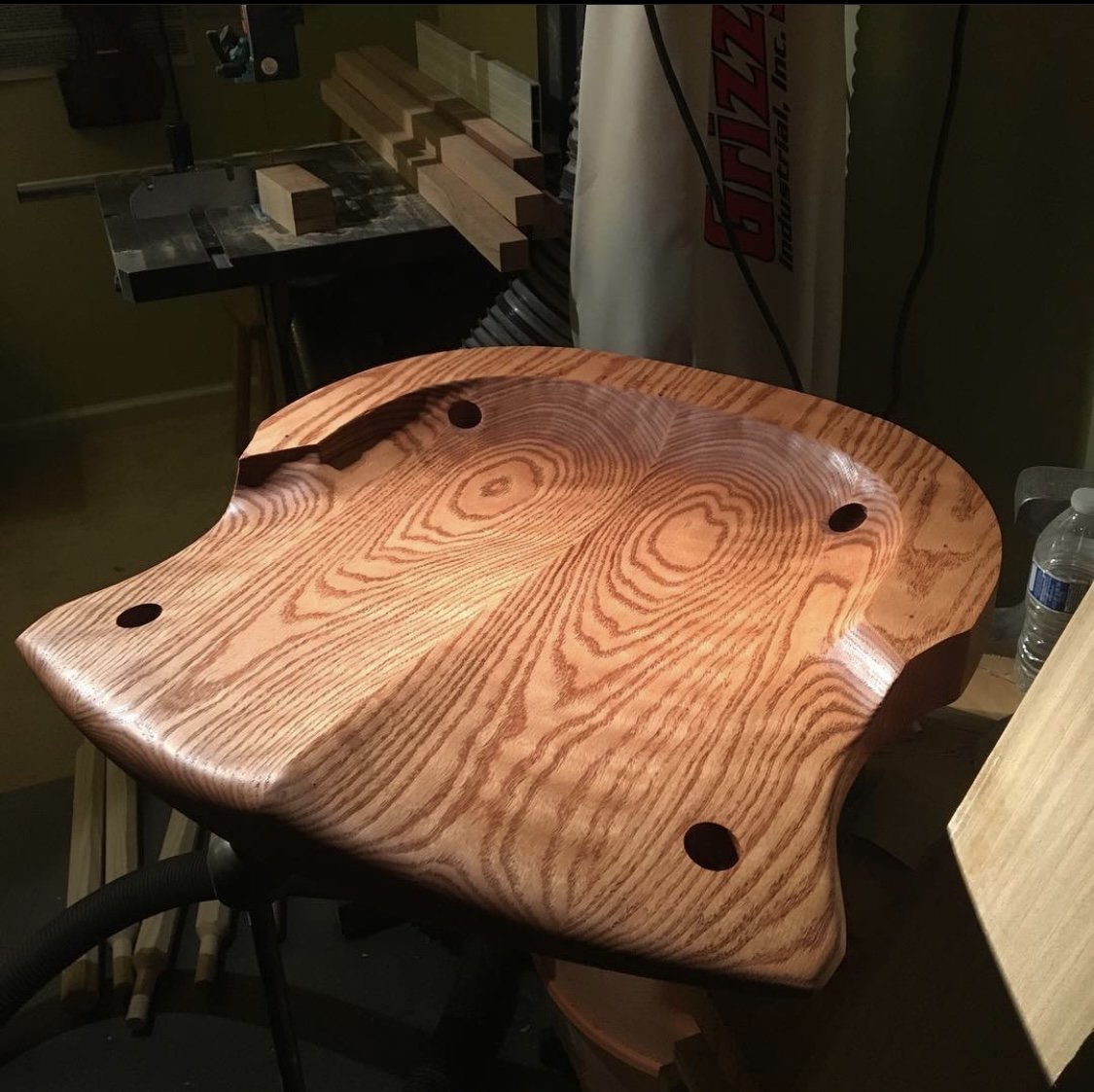 Hand carved rocking chair seat