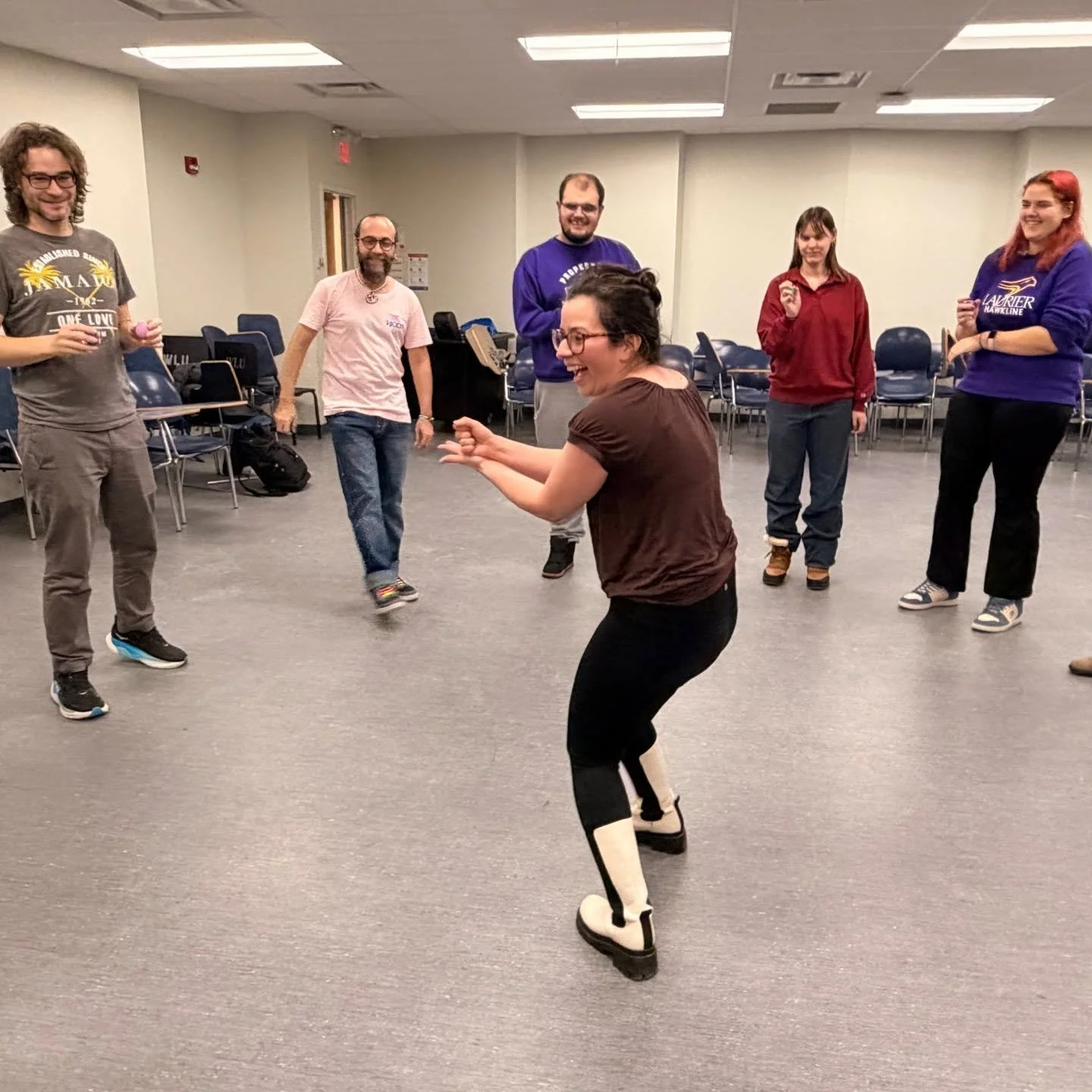 @wilfridlaurierun in Kitchener Ontario by @lauriercommunitymusic to facilitate a workshop for @lauriermusic  students on using music in community settings.