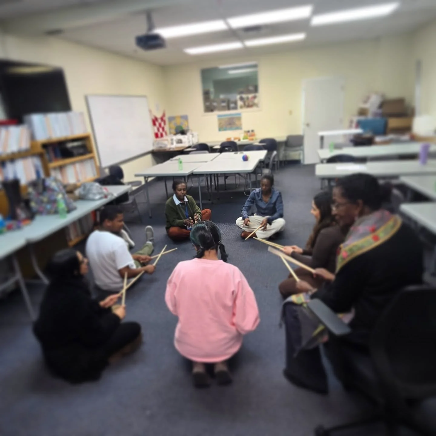 Music from hope facilitated music making workshop for adults . Part of our ongoing collaboration with Canadian center for the victim of torture in Toronto. @ccvt_toronto 