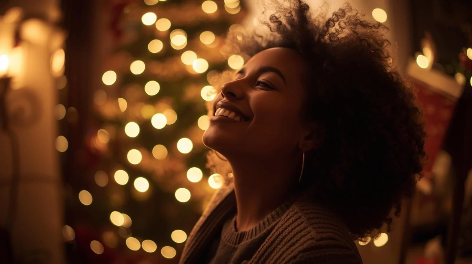 A woman smiling after learning about how to protect your mental health during the holidays.