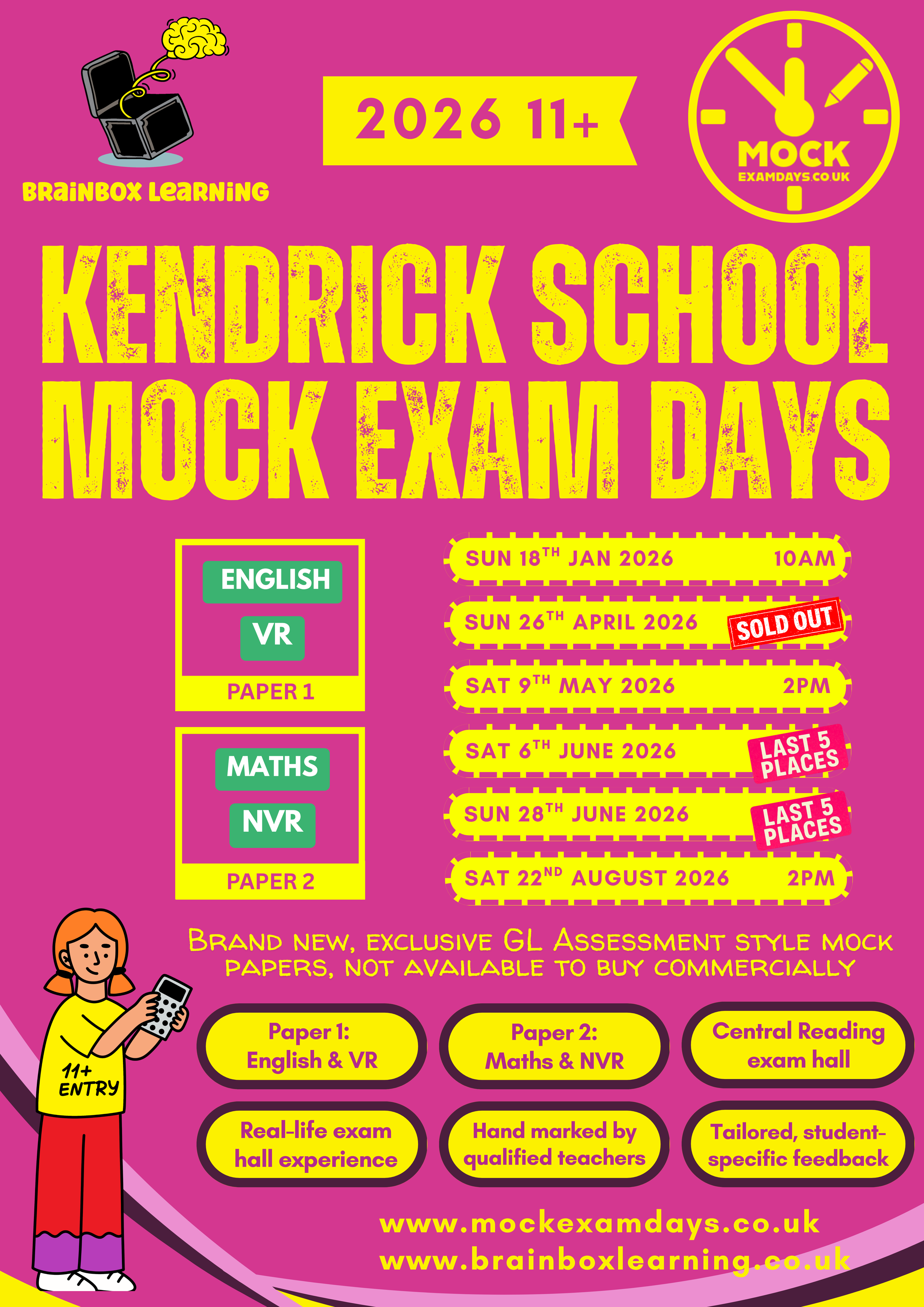Kendrick School 11+ Mock Entrance Exam Day (Central Reading)