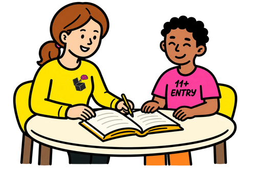 Brainbox Learning tutor working one-to-one with a boy preparing for the Reading School 11+ entrance exam