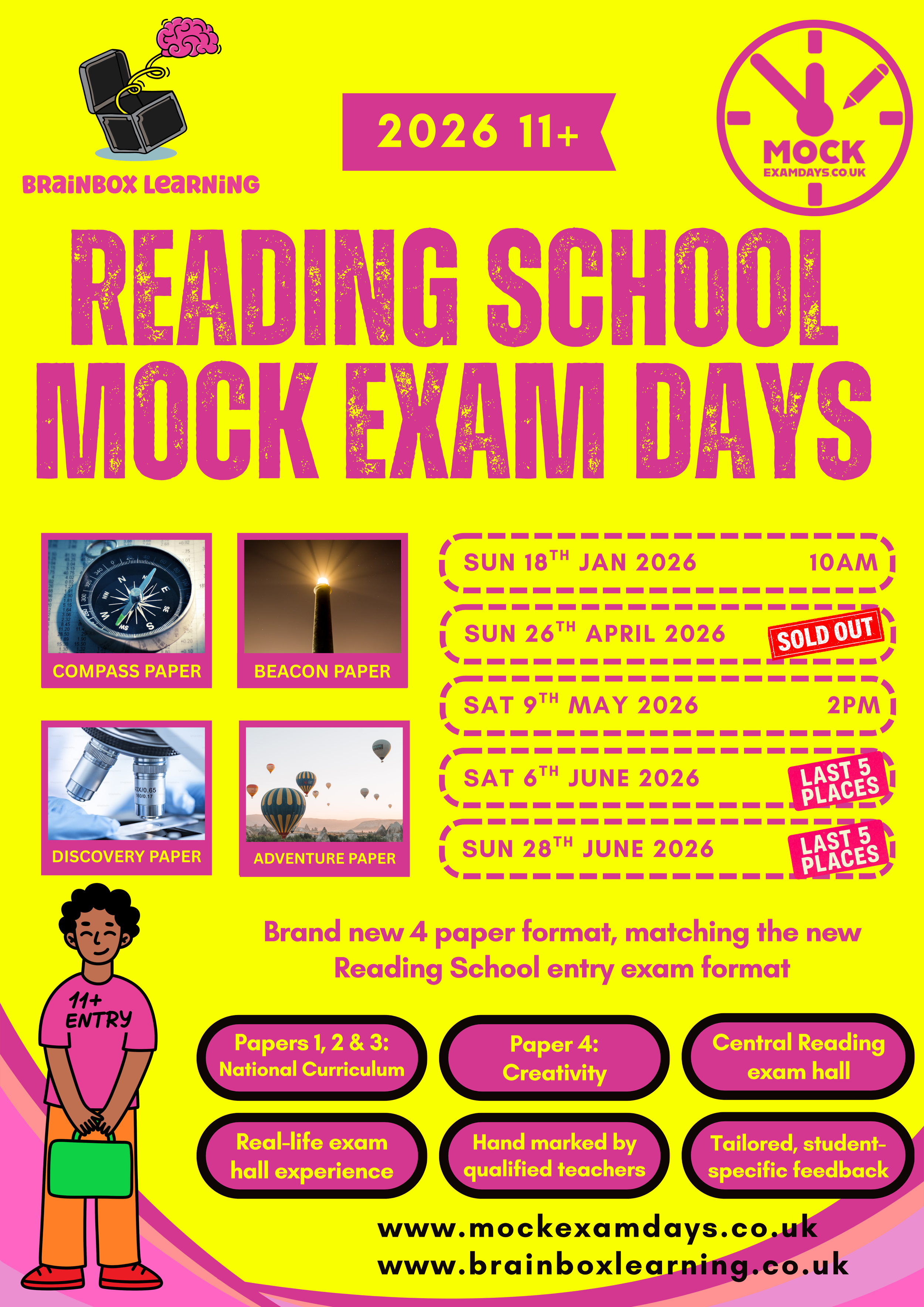 Reading School 11+ Mock Entrance Exam Day (Central Reading)