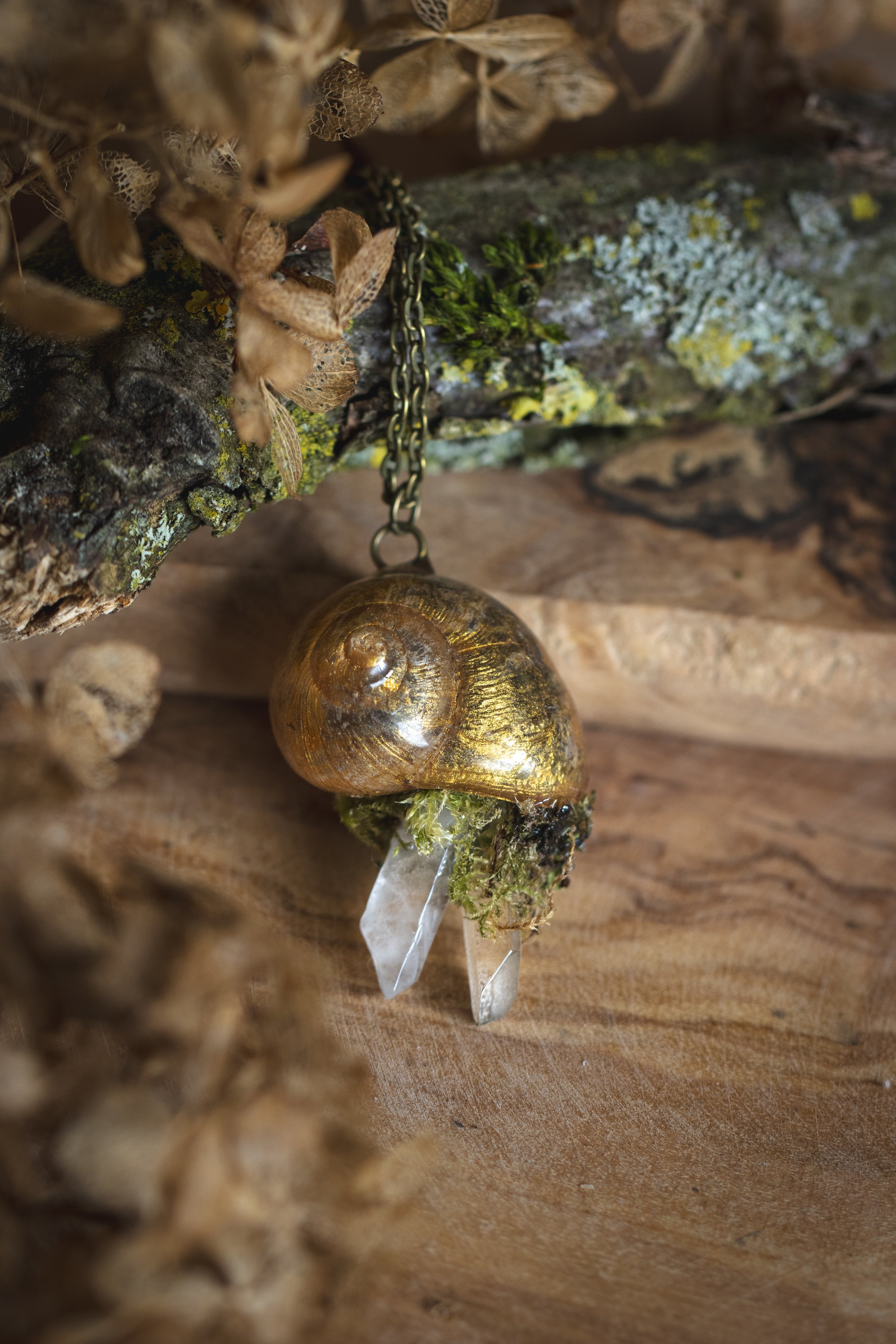 Crystal Snail Necklace
