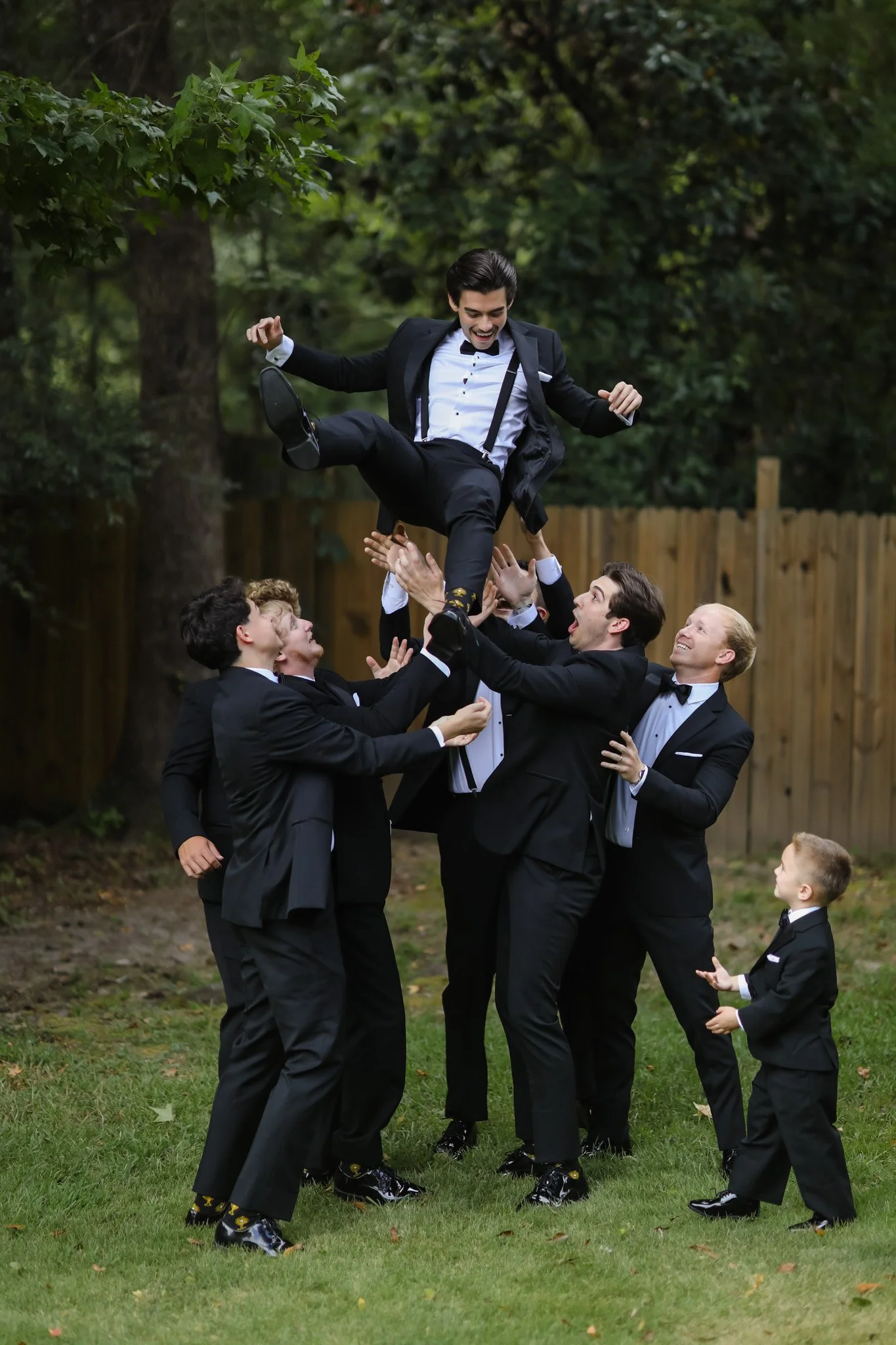 Groom and Groomsmen candid photos on wedding day captured by Chattanooga wedding photographer