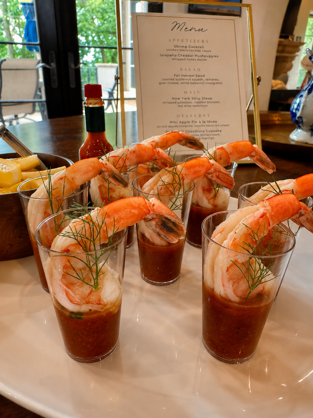Shrimp hors d'oeuvres individually presented for a private event