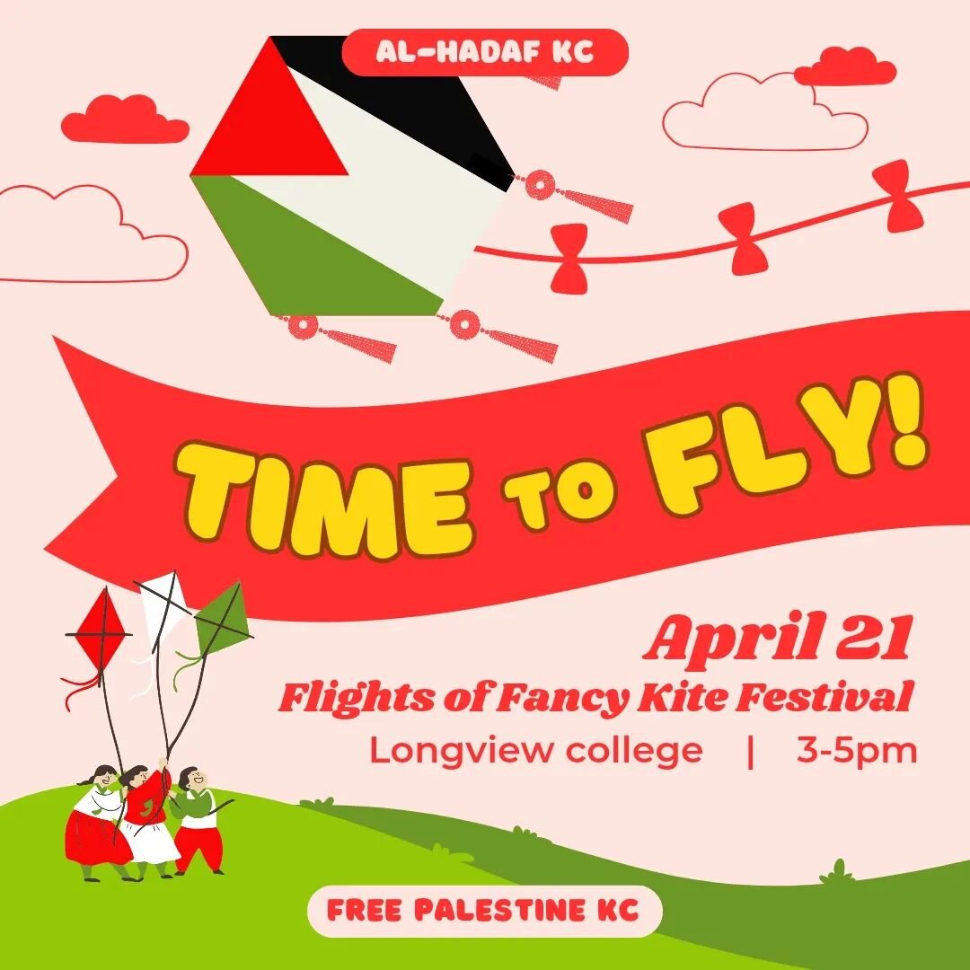 April 21st at the Flights of Fancy Kite Festival, let's uplift Gaza by flying kites made by our community. 🪁 🇵🇸

Arrival: 2:30pm
Kite Launch: 3:00pm

RSVP with the link in our bio. 

Stand with us as our kites soar in solidarity with the people of
