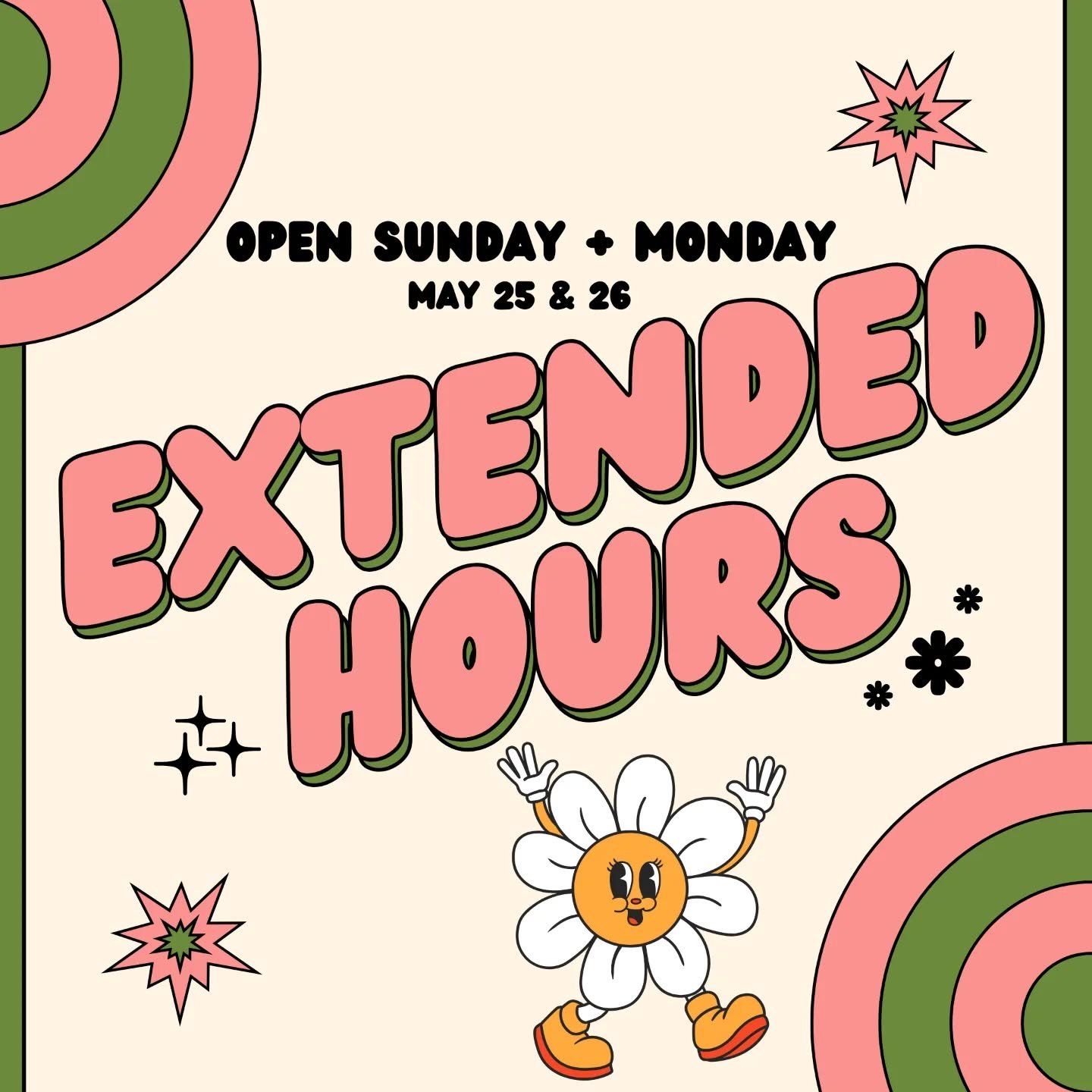 We've decided to extend our hours for the long weekend! We will be open Sunday and Monday from 11 am - 5 pm. Stop by and see us! 🐌