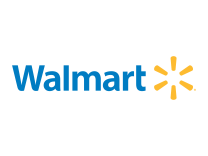 Walmart logo with blue text and yellow spark symbol