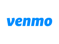 Venmo logo in blue on a white background.