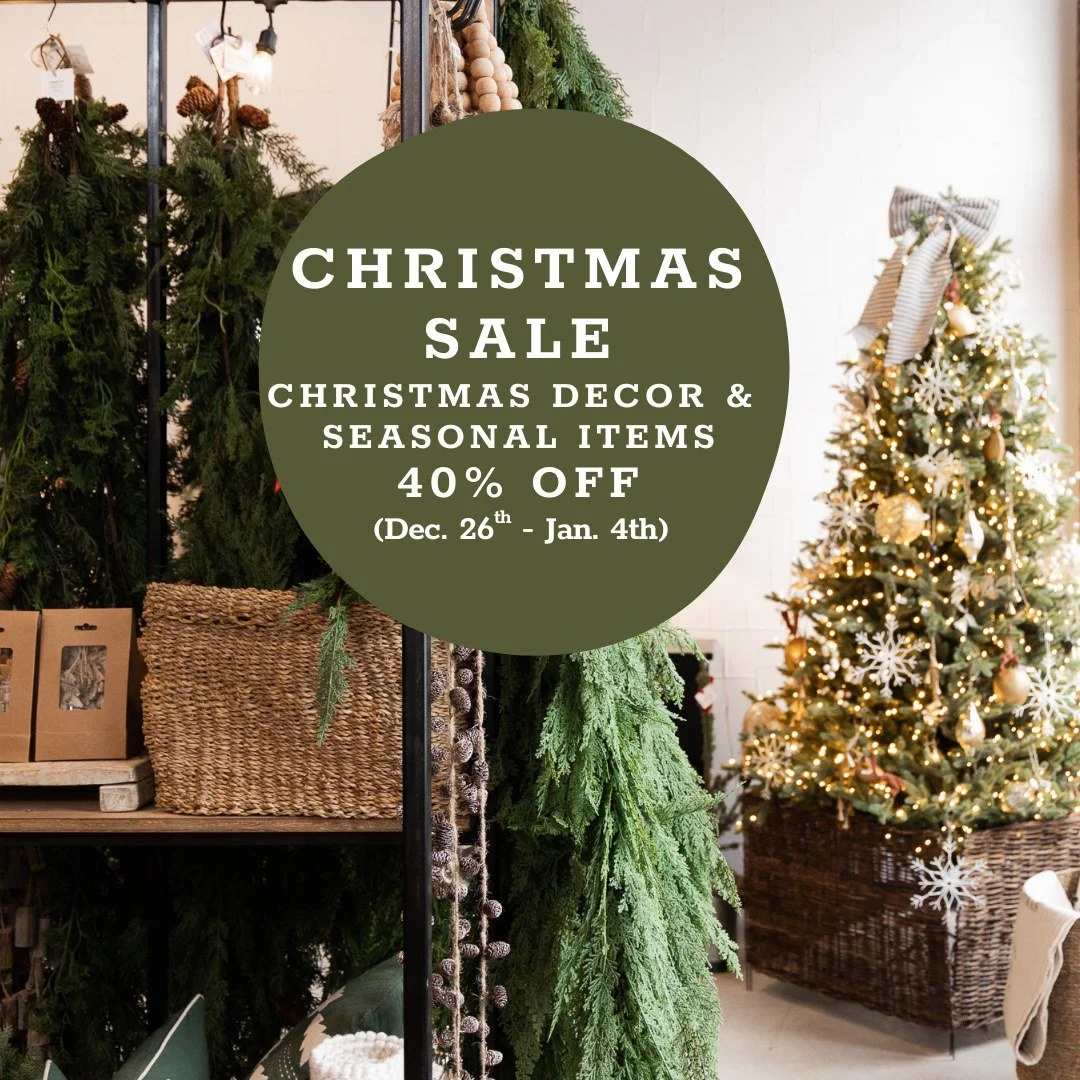 MERRY CHRISTMAS!!! We're excited to let you know that we will be officially launching our Christmas Sale starting the day after Christmas! Join us starting on Friday, December 26th for 40% OFF all holiday decor and seasonal items. This includes Chris