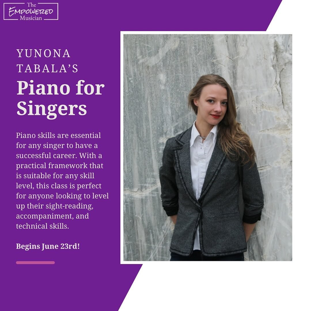 Don&rsquo;t miss out on this great opportunity to expand your piano skills as a singer! Whether you are a beginner looking to improve your self-accompanying skills, or an experienced teacher looking to improve your playing for lessons, this class is 