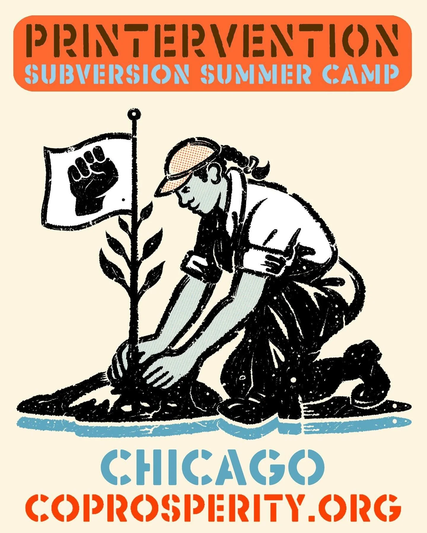 ✊ PRINTERVENTION at subVersion Summer Camp 🖨️📣

Join us in our radical print action! From wheatpasting walls with archived and fresh prints to making risograph posters, protest prints, and zines for migrant solidarity&mdash;these hands-on workshops