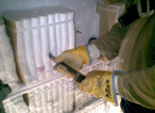 instalacion de fibra ceramica en pared de horno 