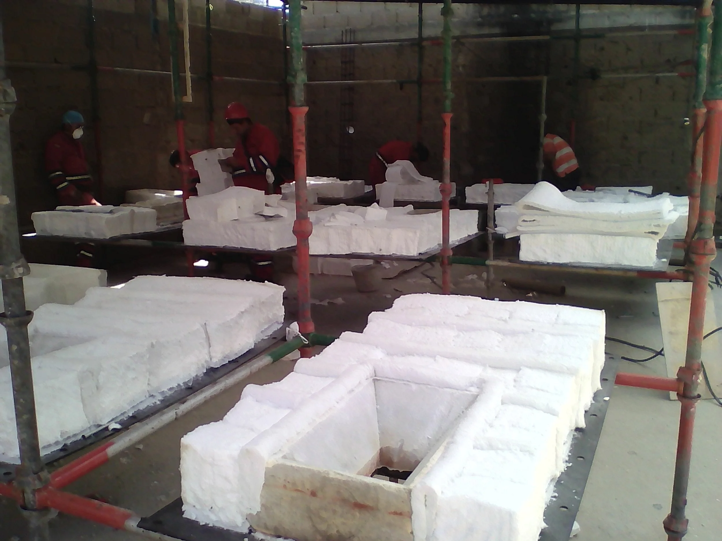 trabajos de reparacion interior horno caldera refineria