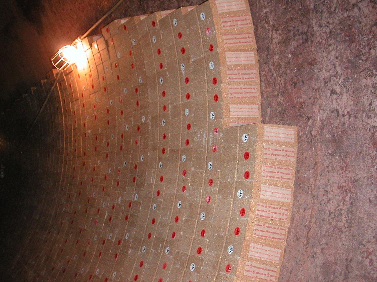 instalacion Ladrillos refractario horno rotatorio