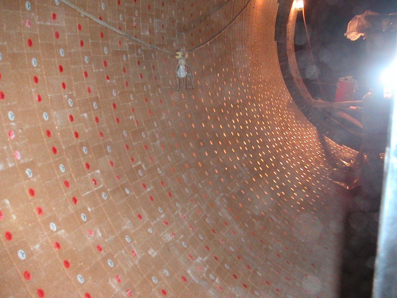 instalacion Ladrillos refractario horno rotatorio