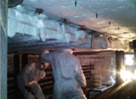  instalacion de  fibra ceramica en techo de horno