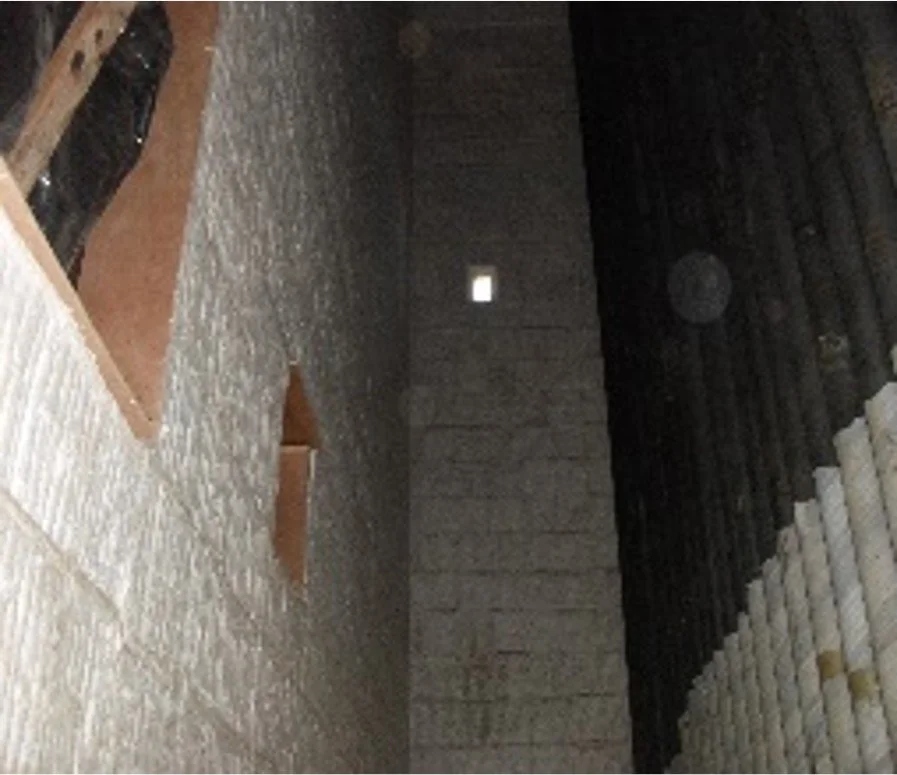 instalacion de fibra ceramica en pared de horno