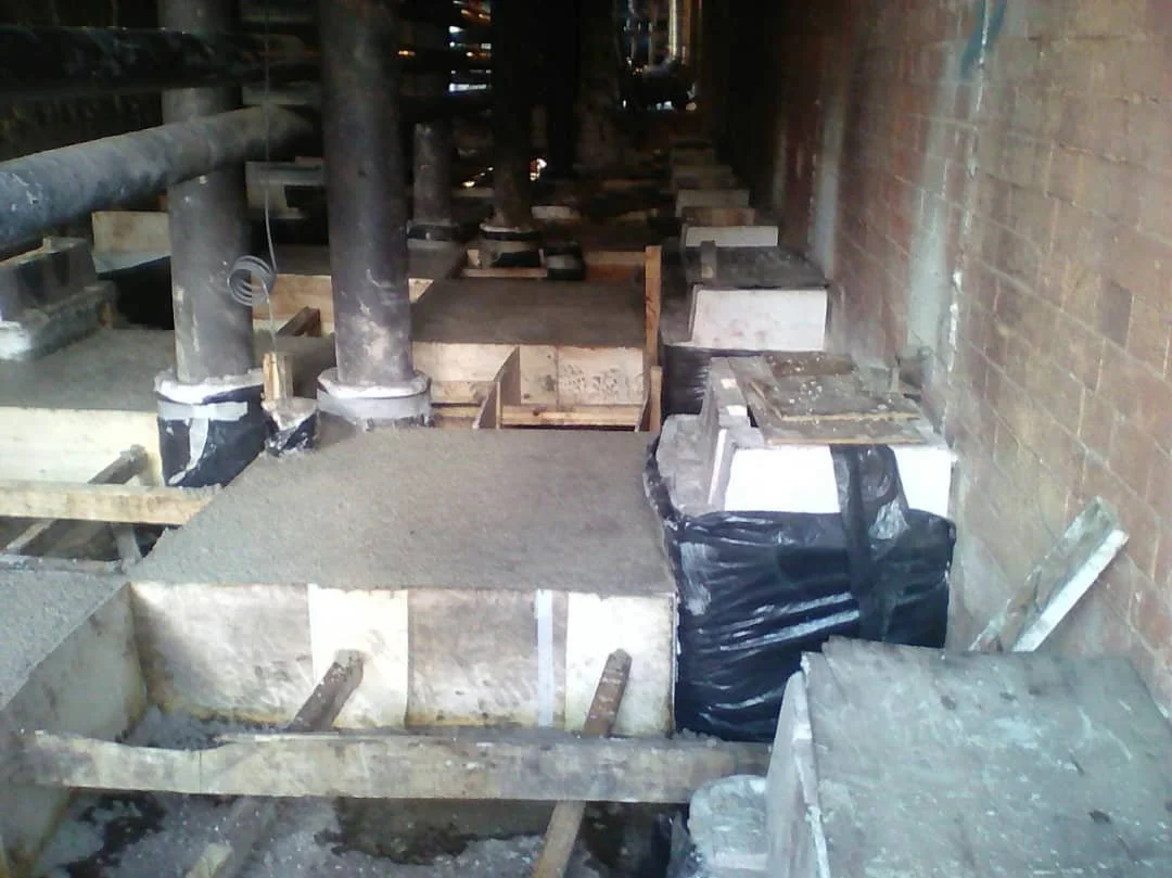 trabajos de reparacion interior horno caldera refineria