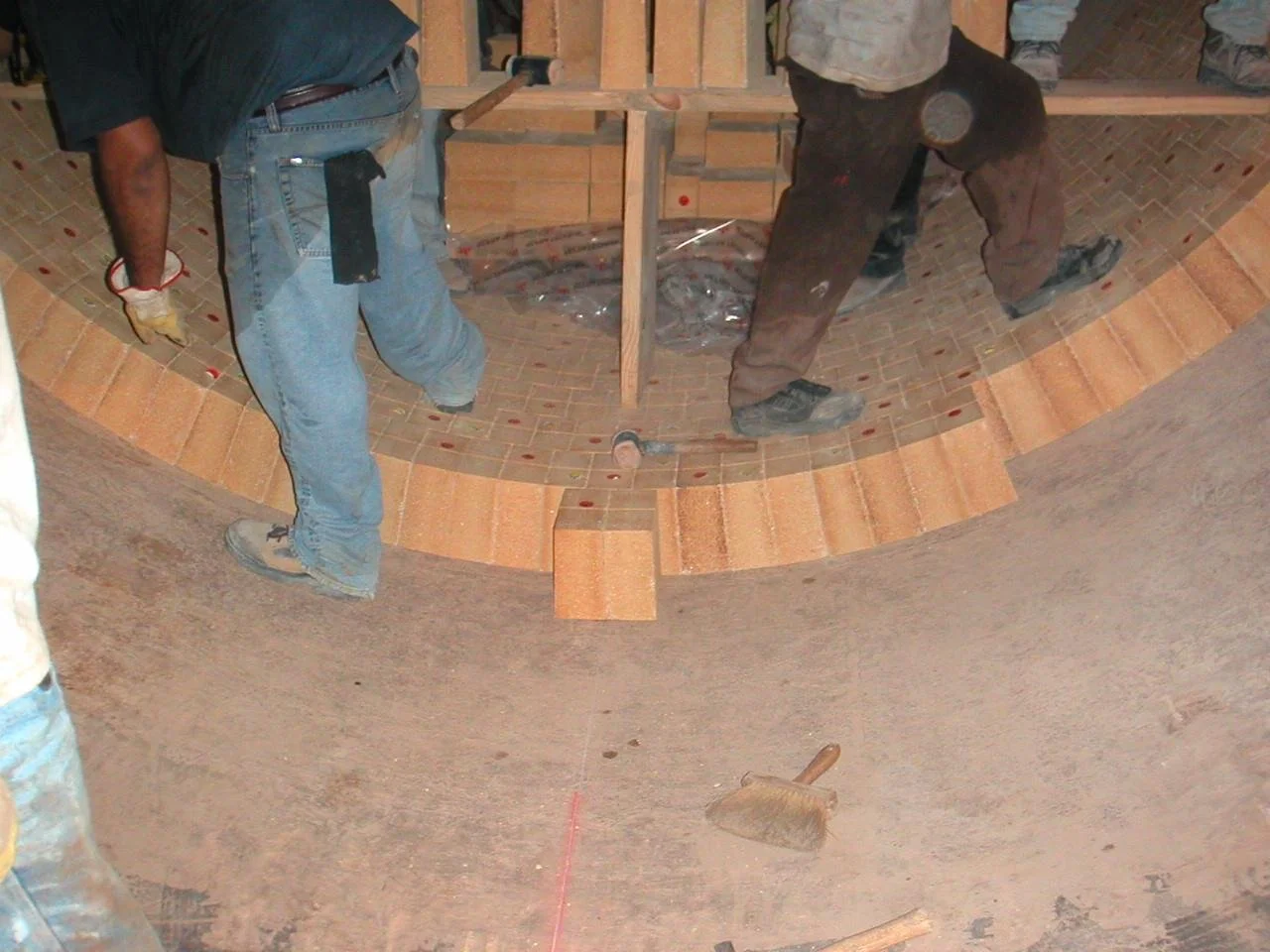 instalacion Ladrillos refractario horno rotatorio