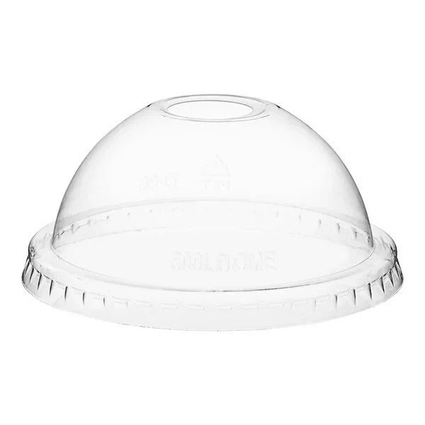 Choice 9 oz., 12 oz., 16 oz., 20 oz., 24 oz. Clear Dome Lid with 1" Hole - 1,000/Case