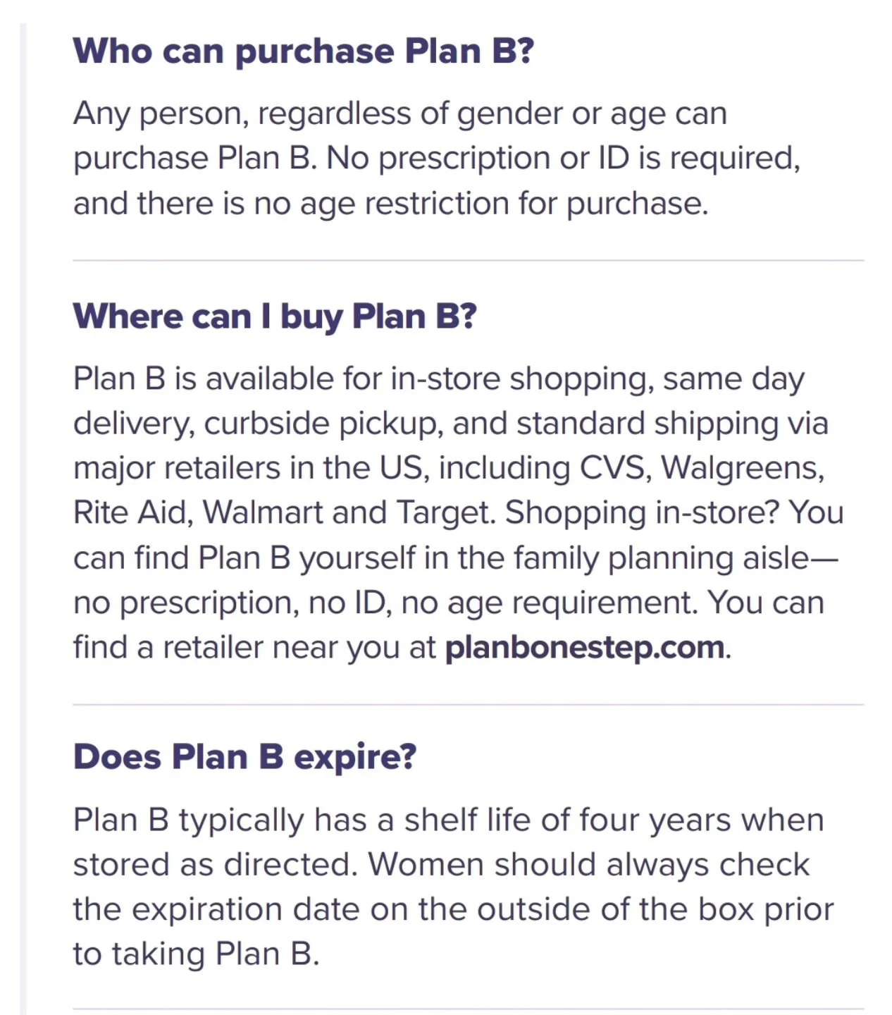 Plan B has a shelf life of 4 years. Don't stockpile (stores are selling out right now), but I'm thinking it's a good idea to get a dose or two, JIC someone needs it.

Planbonestep.com 

#mybodymychoice