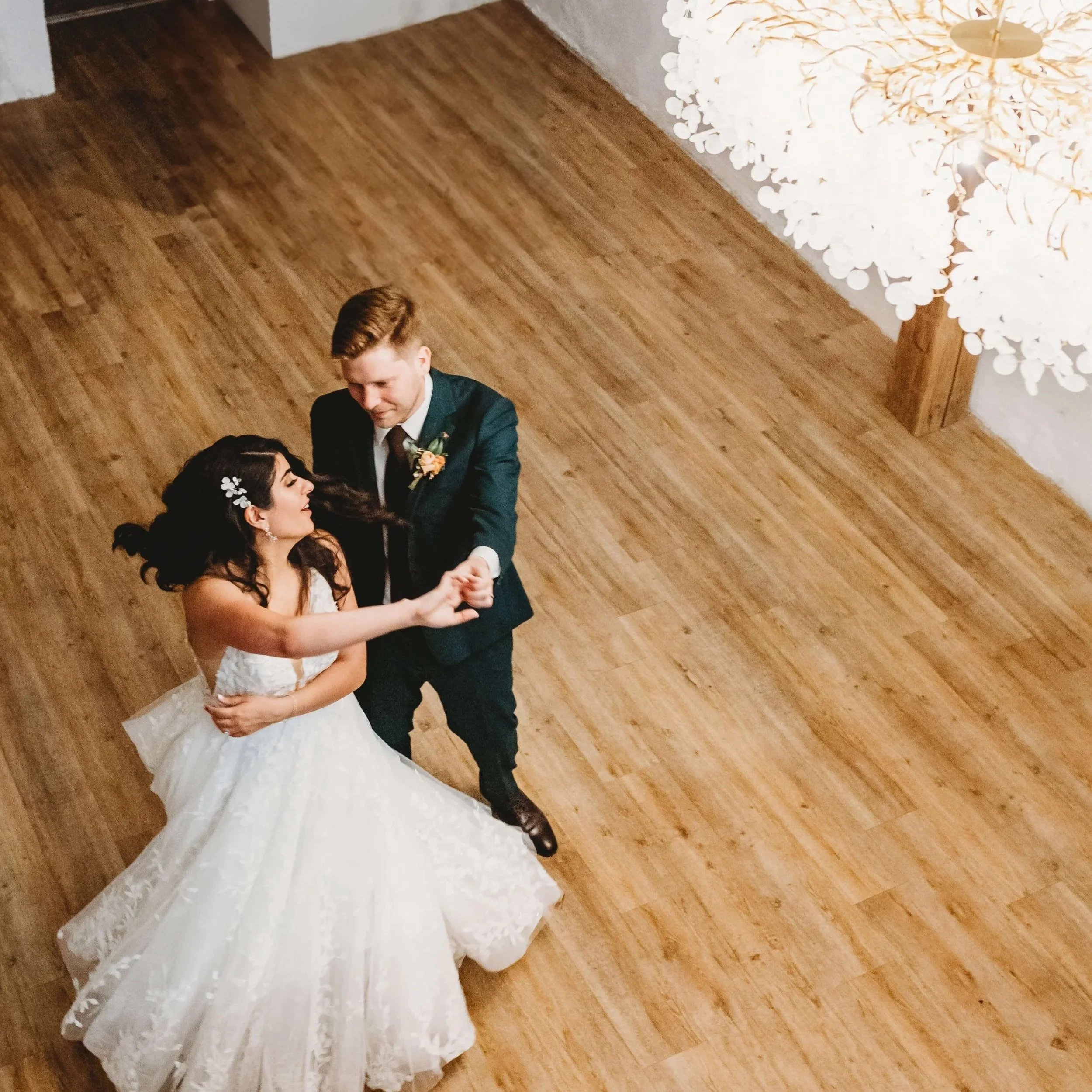 wedding couple dancing at the Timber Barn in St Jacobs, Ontario