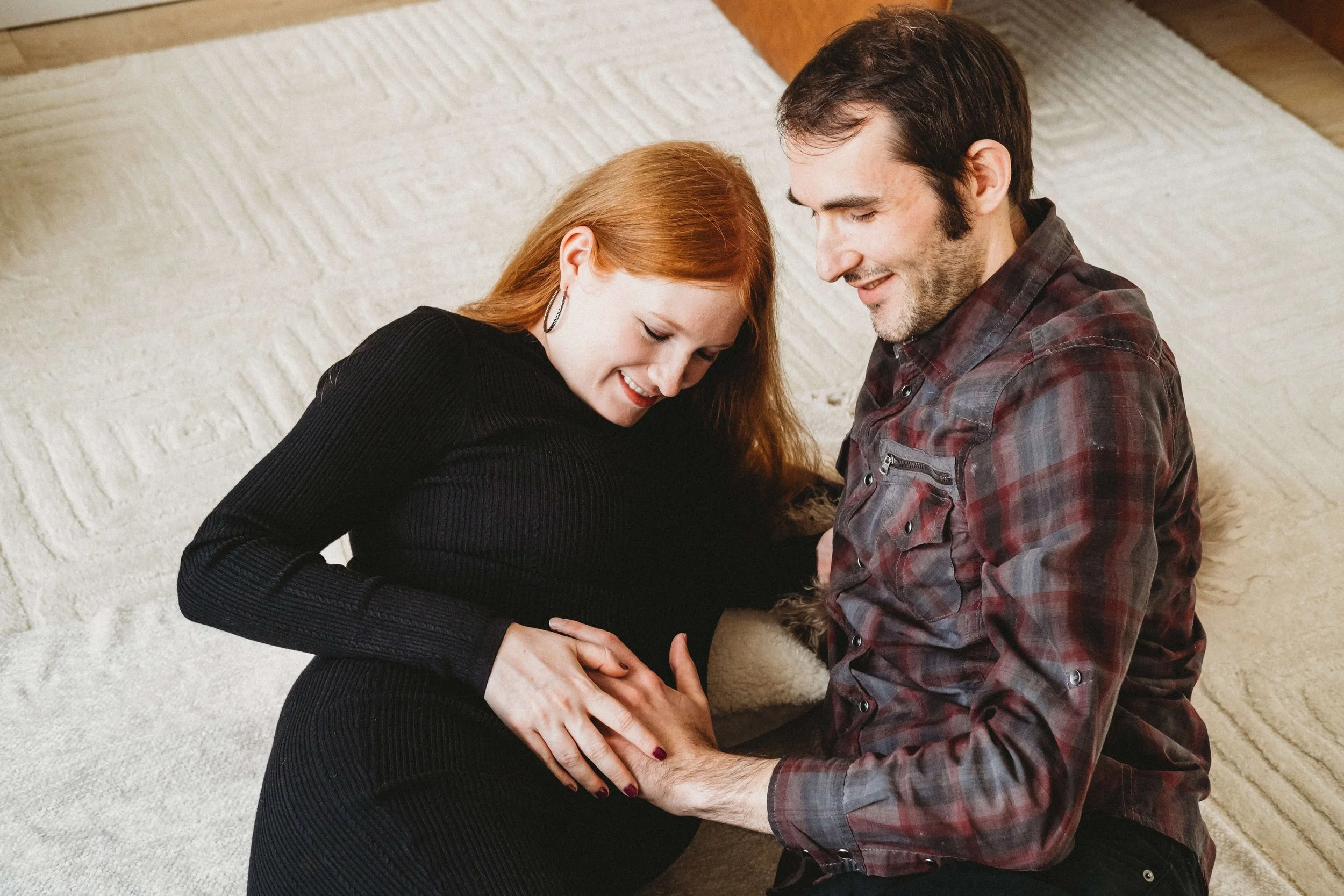 Pregnant woman, maternity session, Parkhill Studios, couple expecting baby, Cambridge, ON