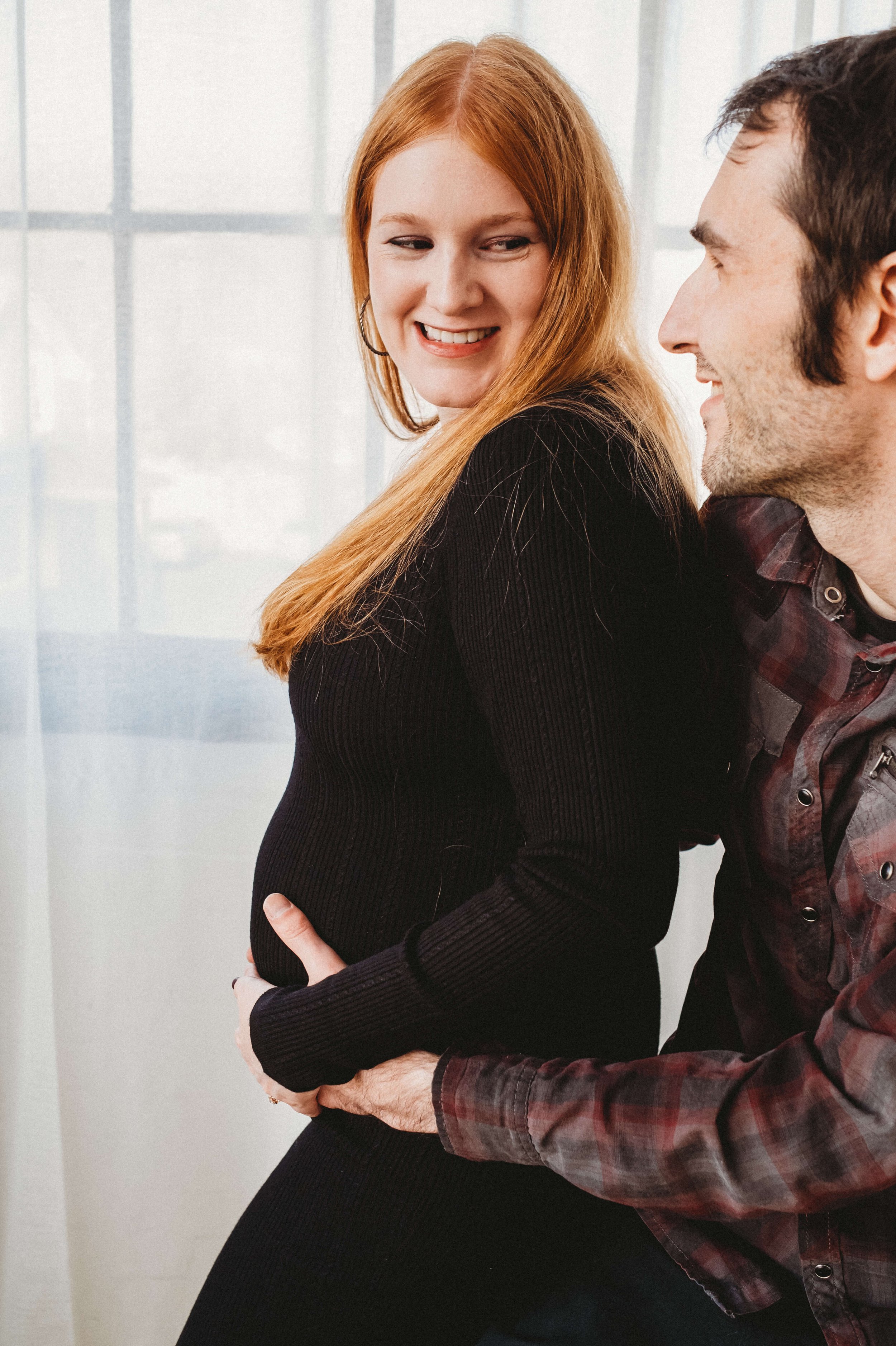 Pregnant woman, maternity session, Parkhill Studios, couple expecting baby, Cambridge, ON