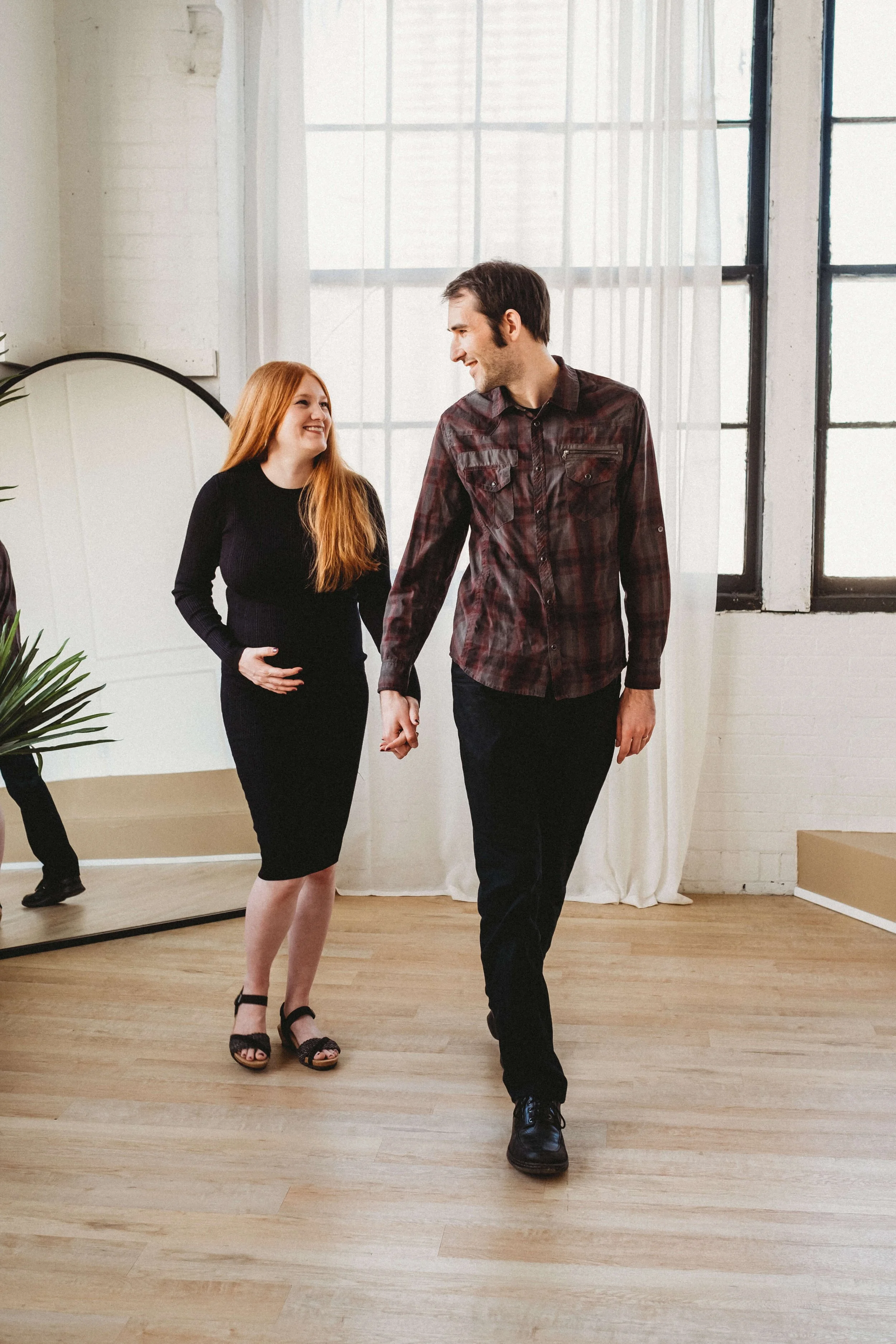 Pregnant woman, maternity session, Parkhill Studios, couple expecting baby, Cambridge, ON