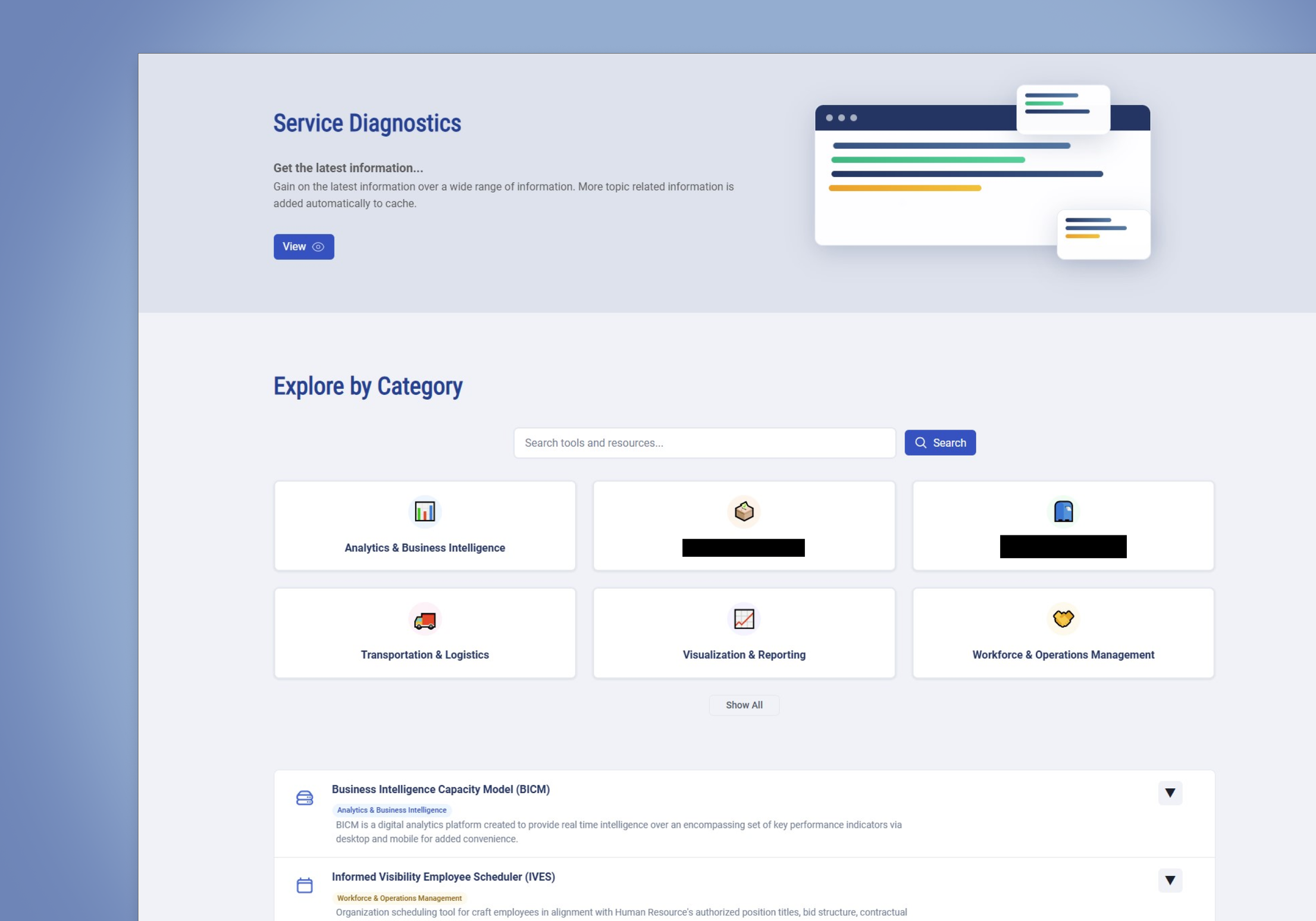 Enterprise Analytics Hub Redesign