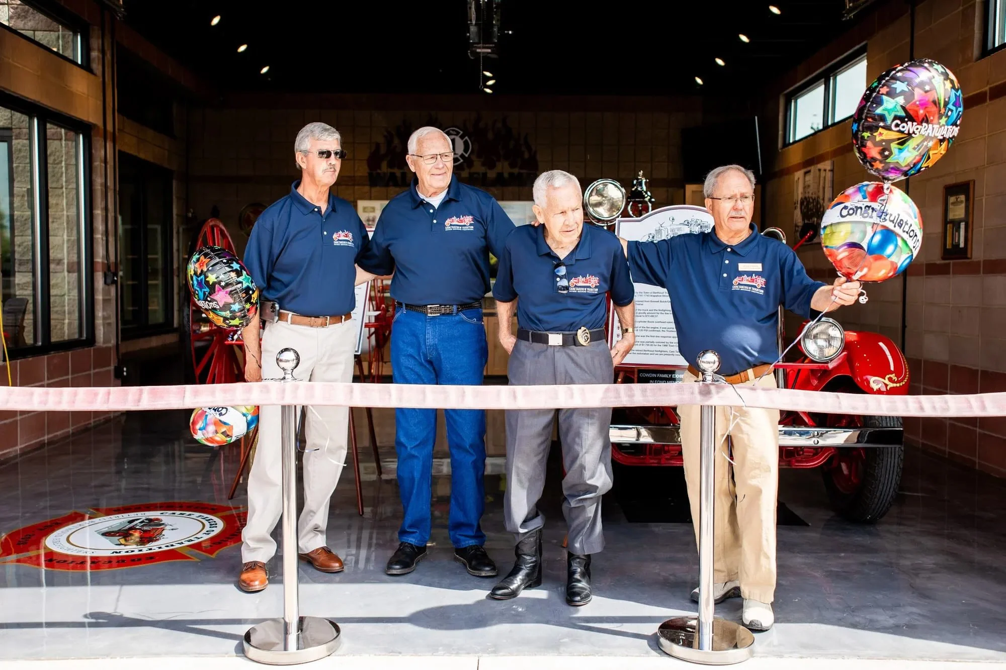 Ribbon Cutting of the Hose Company Showroom - Caretakers of Traidtion Officers, Paul Rimsk, Jerry Ward, John Beck, and Pete Cowdin.