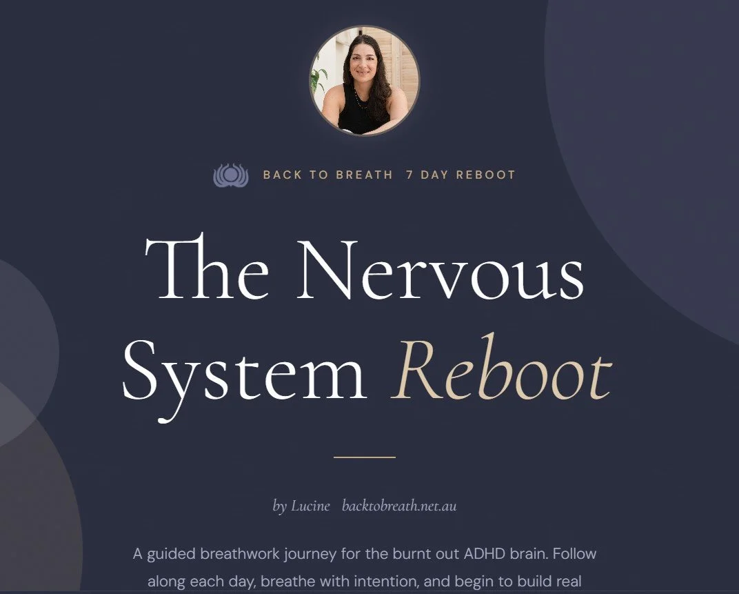 A woman giving a presentation on breathing techniques to a seated audience in a room with wooden wall panels.