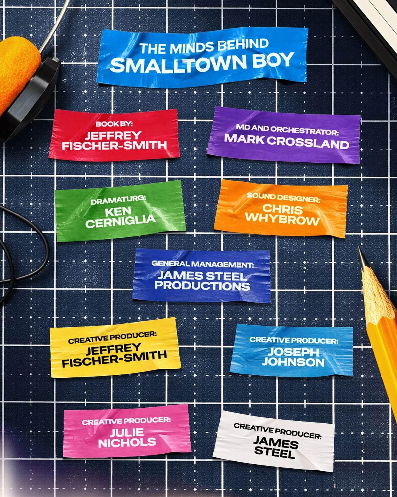 Do you wanna know what they&rsquo;re thinking? What&rsquo;s on their mind? 👤👤👤

Meet the minds behind Smalltown Boy: The New Wave Musical 🎧

Book by @jfischersmith 
MD and Orchestrator @markcrossland_md 
Dramaturg @dramaturglia 
Sound Design @chr