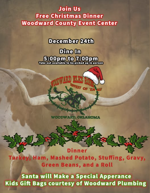 Woodward Elks Rodeo Free Christmas Dinner