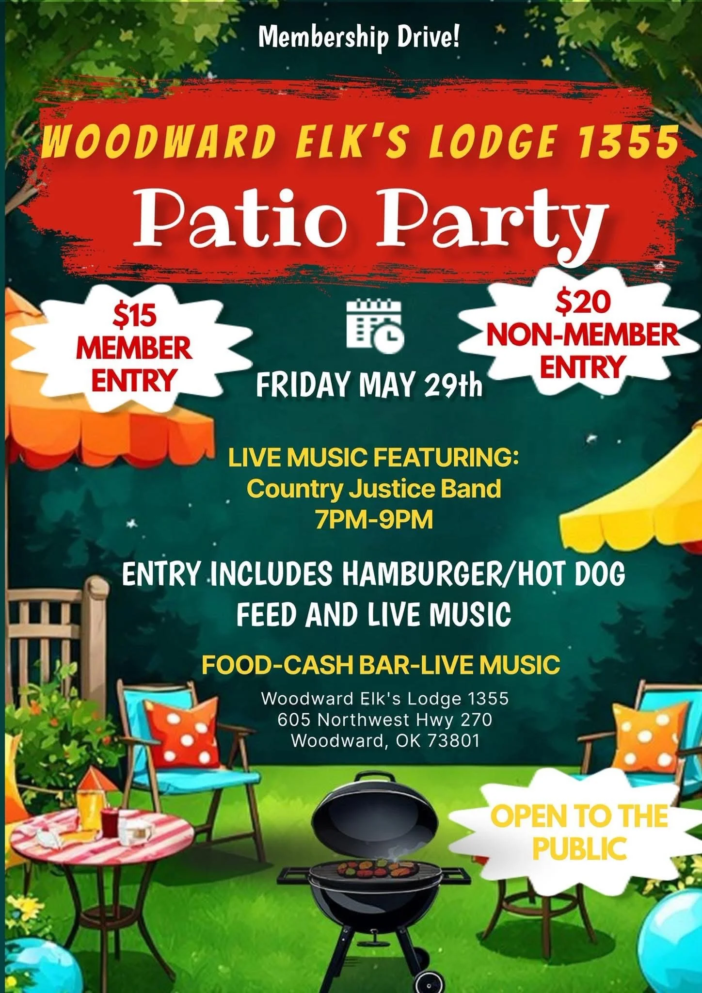 Woodward Elks Lodge 1355 Patio Party