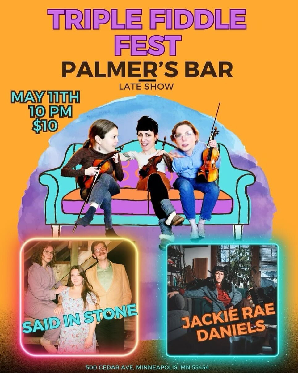 We triple dog dare you to come out for Triple Fiddle Fest on May 11 at @palmersbar 🎻🎻🎻
