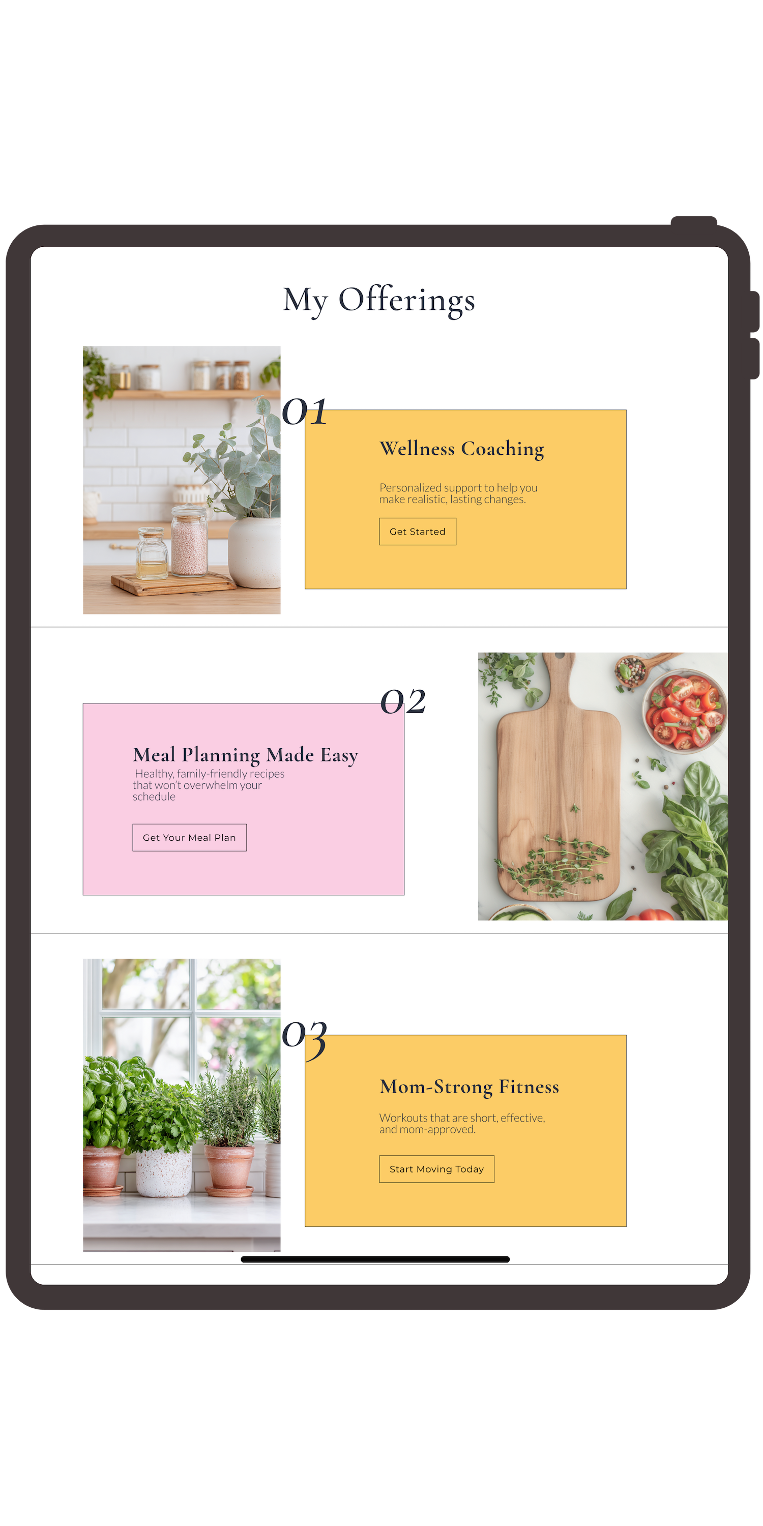 website template for wellness business